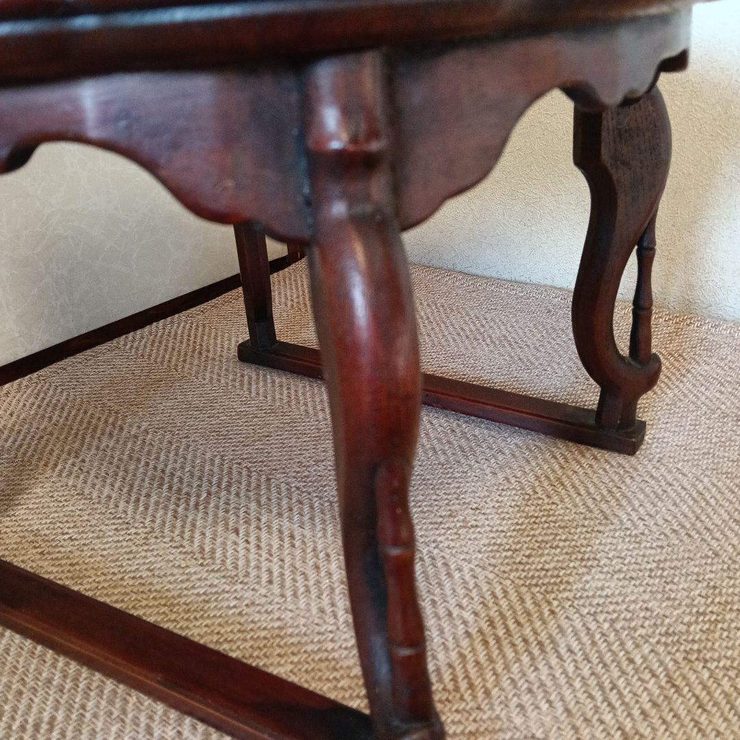 K*i様 骨董 李朝 ソバン 李朝 お膳　花形 虎脚 机　花台 木製 飾り台