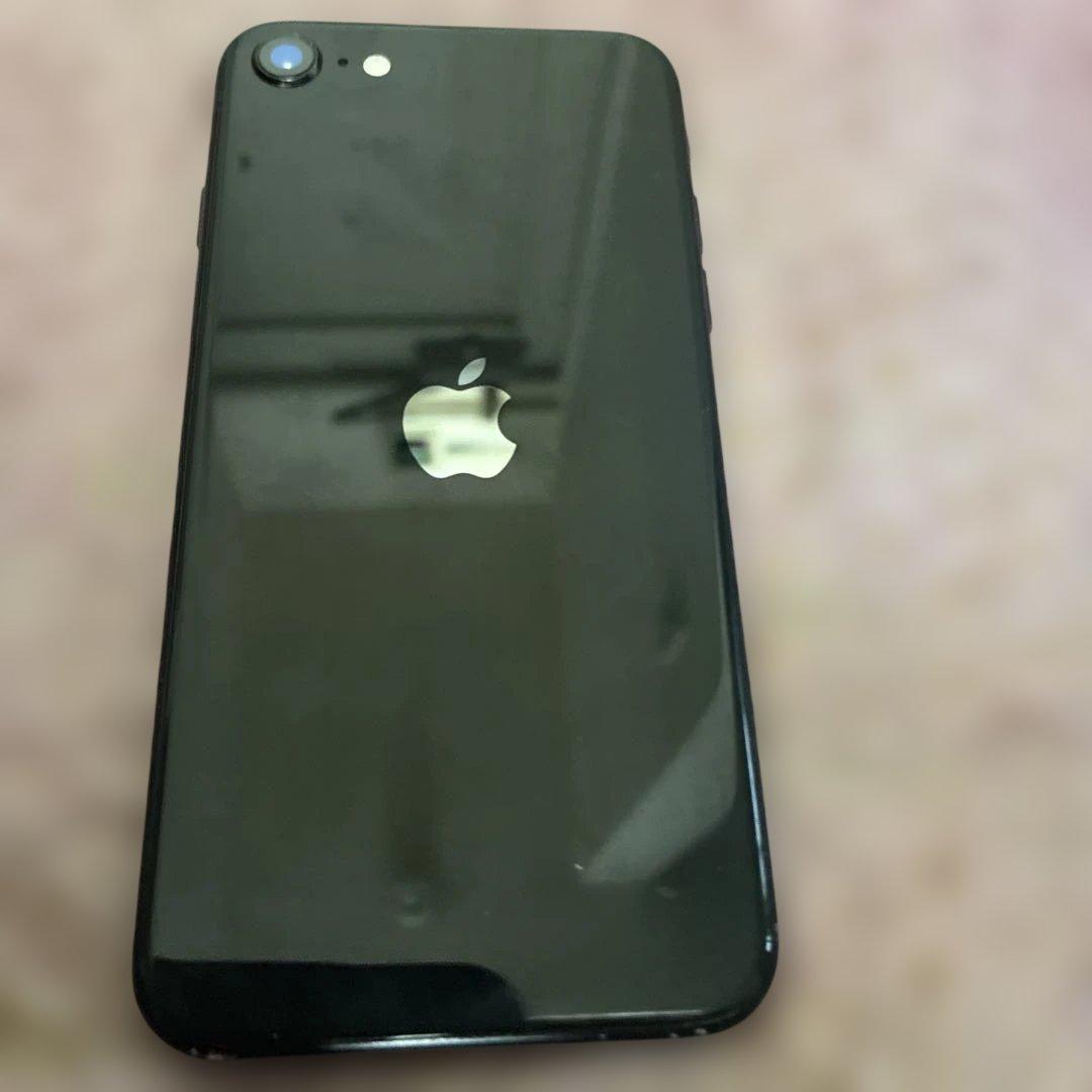 iPhone se2 ブラック　128ギガとオマケの箱、新品の手帳型ケース(黒)