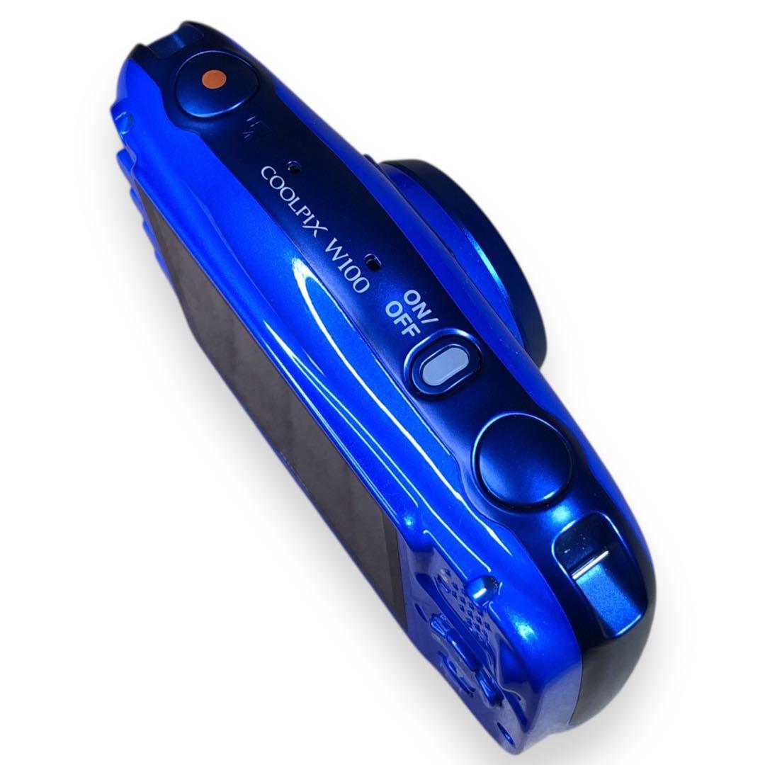 【美品】Nikon COOLPIX W100 デジタルカメラ　ブルー　コンデジ