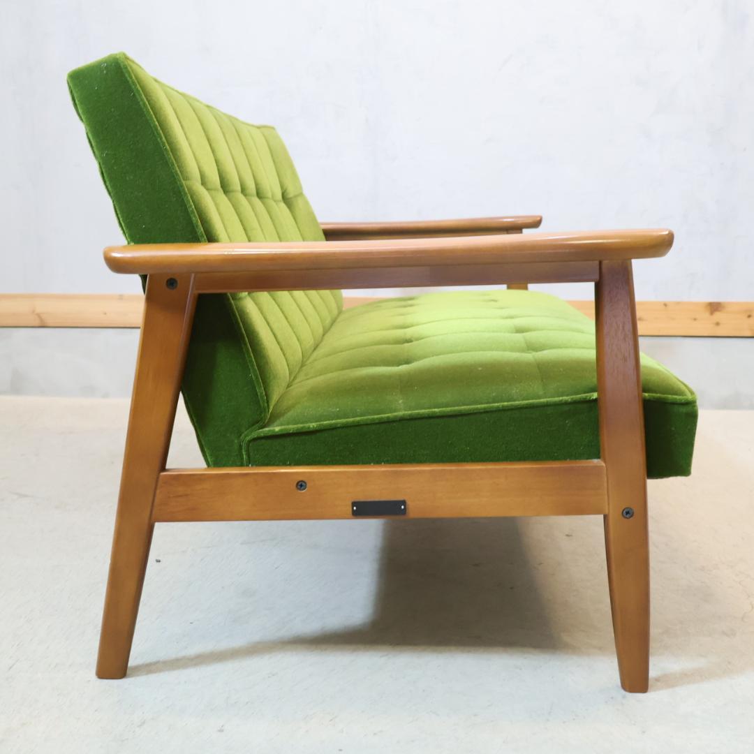 Karimoku カリモク60 モケットグリーン Kチェアー 2人掛けソファー