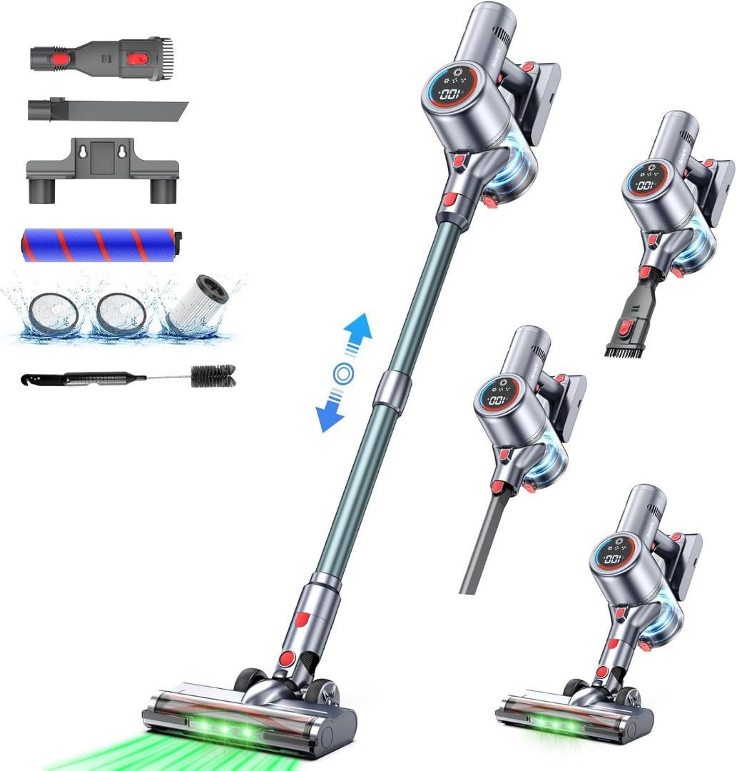 【値下げ】掃除機 コードレス 自立式 50Kpa 超強力 LEDライト 2WAY