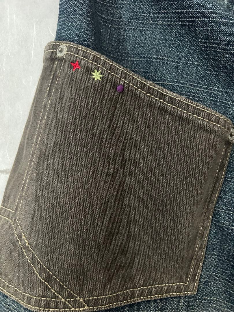 balance wear design デニム パンツ ダークブルー グレー