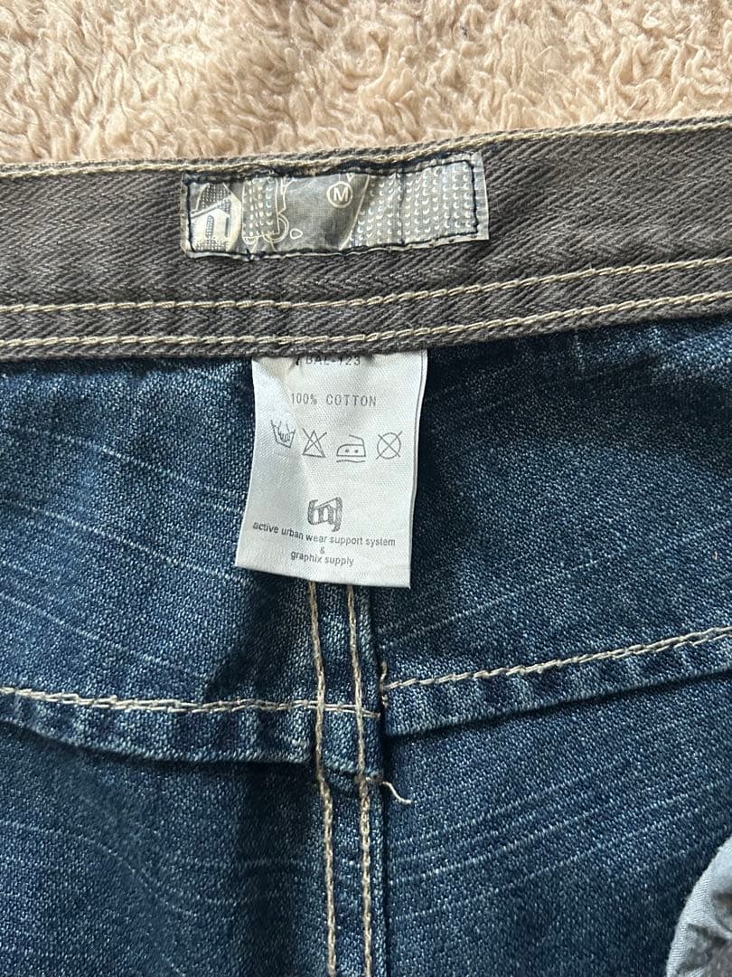 balance wear design デニム パンツ ダークブルー グレー