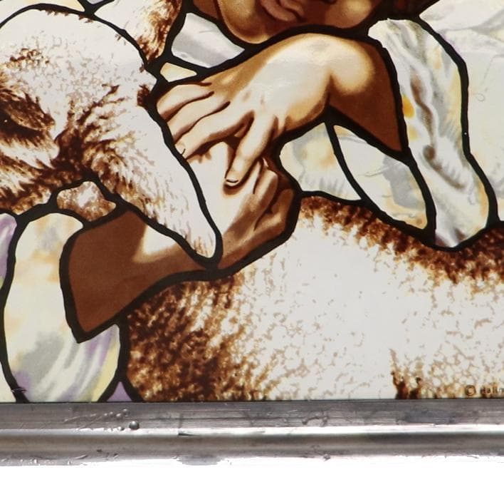 羊飼いの少女 キリスト ヴィンテージ ステンドグラス 美術館 イエス 宗教