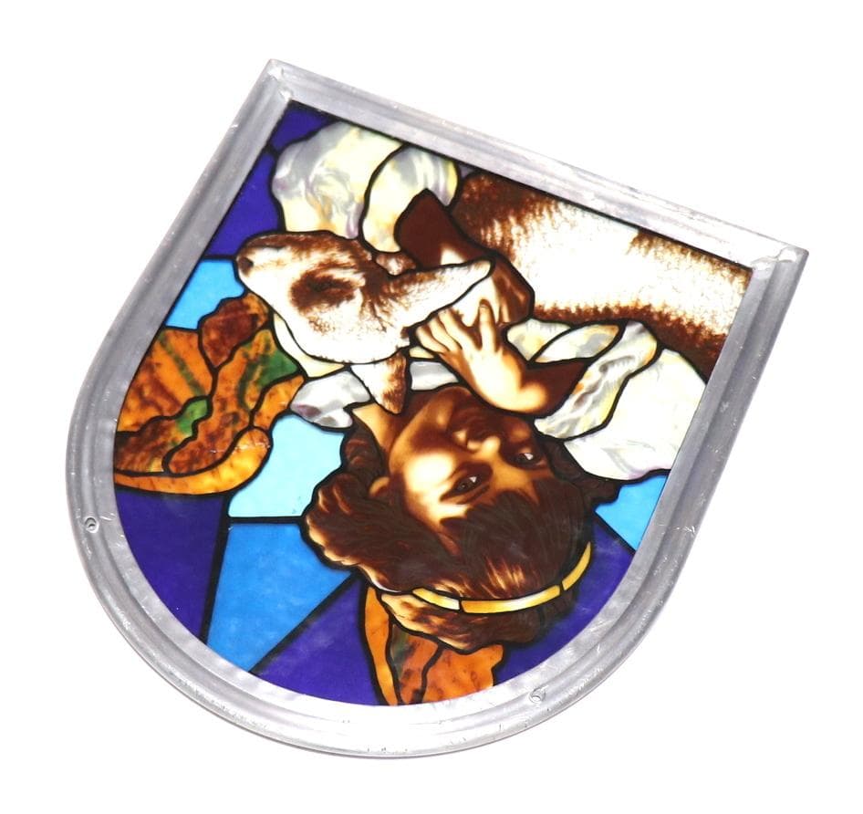 羊飼いの少女 キリスト ヴィンテージ ステンドグラス 美術館 イエス 宗教