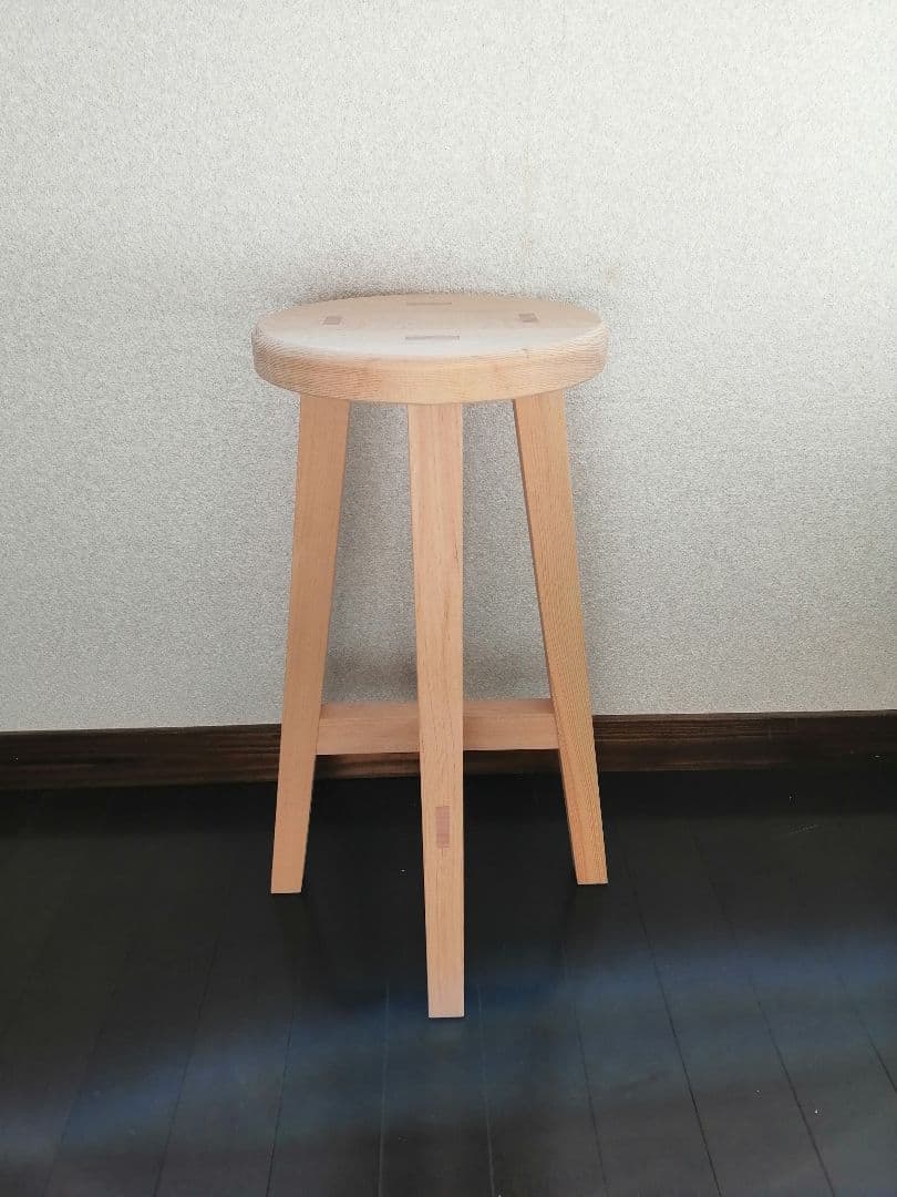 木製スツール　２脚セット　高さ45cm　丸椅子　stool