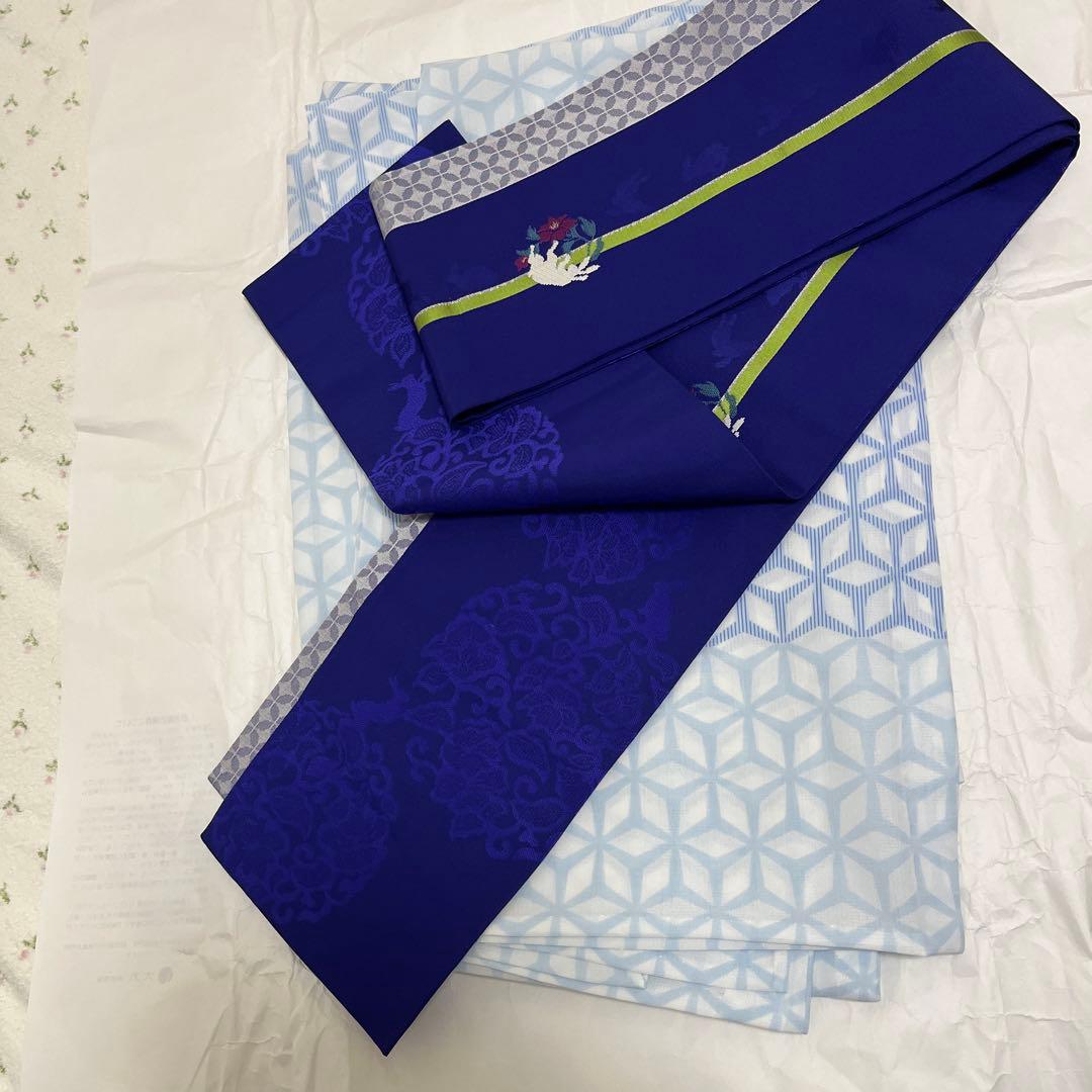 riri　シワにならない浴衣　うさぎの帯