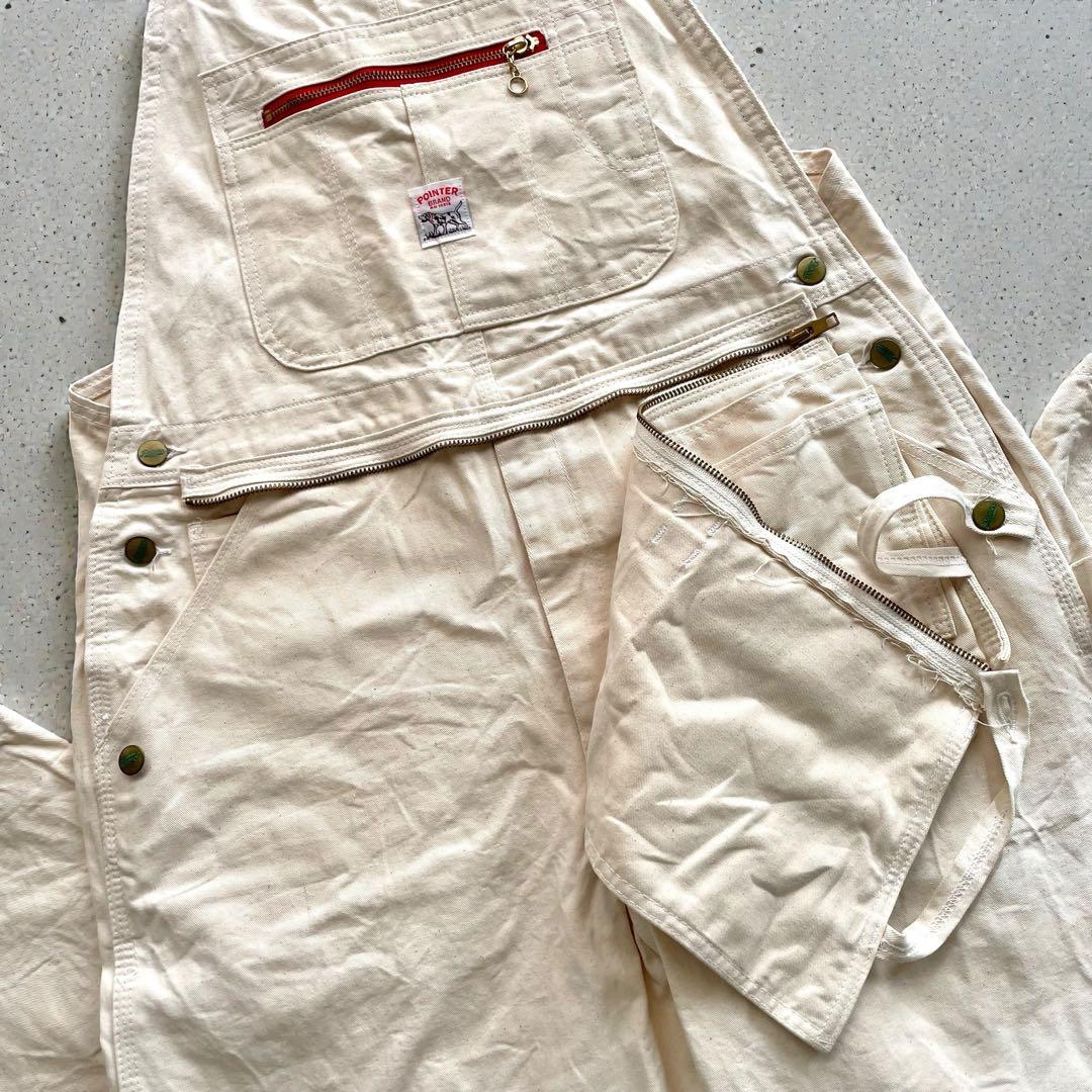 希少✨POINTER ポインターエプロン付きUSA製W36デニムオーバーオール