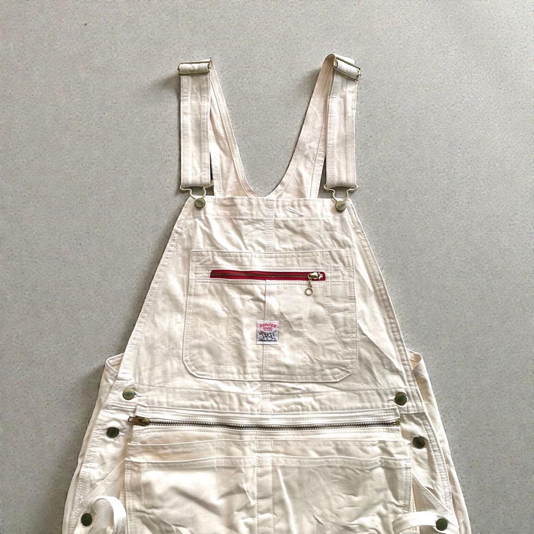 希少✨POINTER ポインターエプロン付きUSA製W36デニムオーバーオール