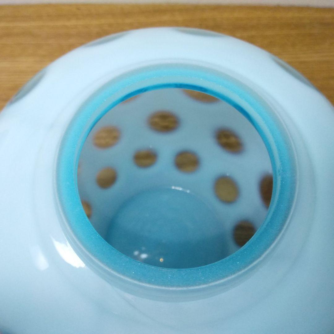 海外 アメリカ フェントン Fenton 花瓶 ブルー ガラス 水玉模様