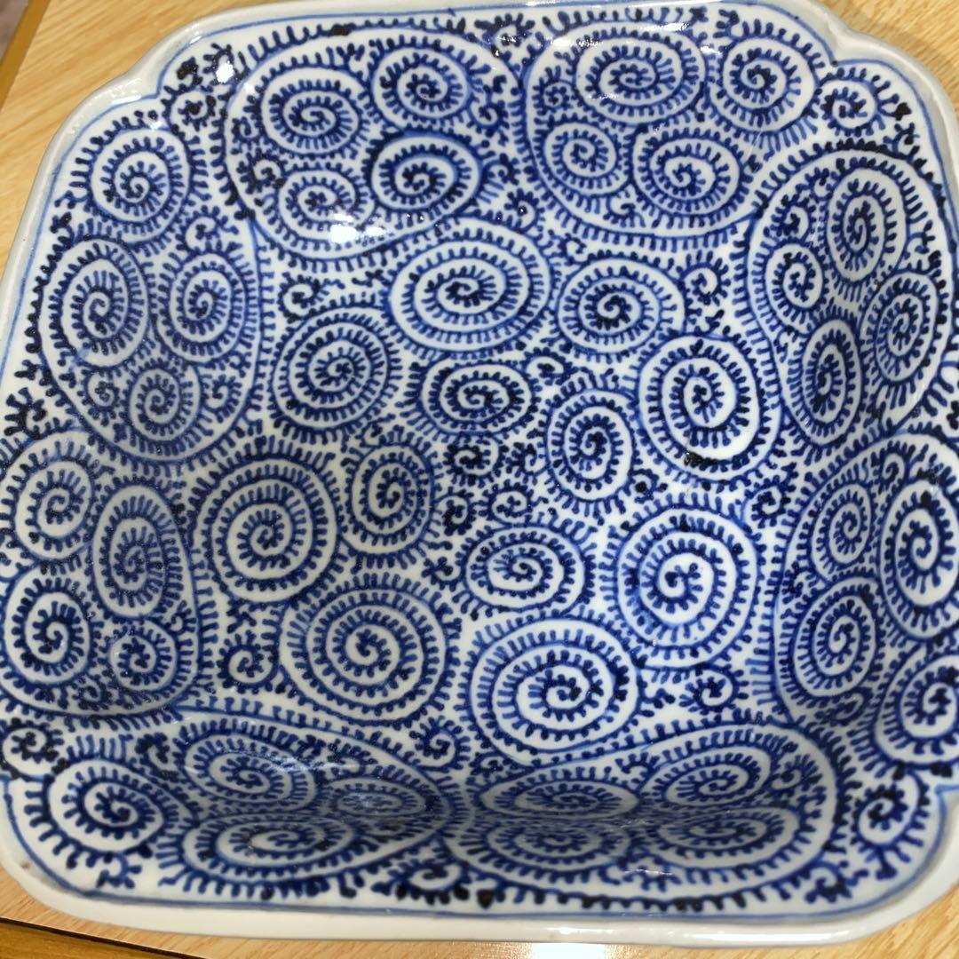 角鉢　タコ尽くし　江戸期　完品