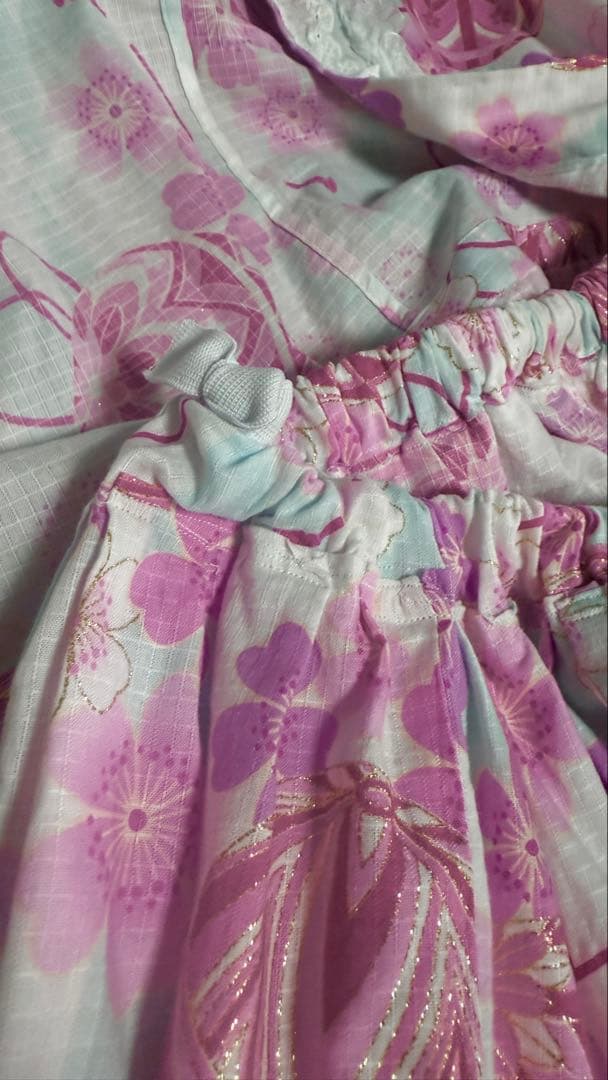 浴衣ドレス 花柄キラキラ 大人用浴衣 ピンク姫ギャル ロリータ 量産型 フリフリ