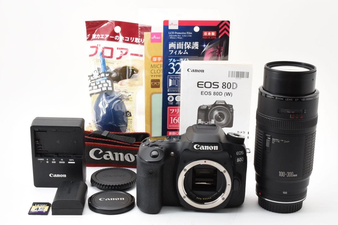 保証付き/デジタル一眼レフカメラ Canon EOS 80D/望遠レンズセット
