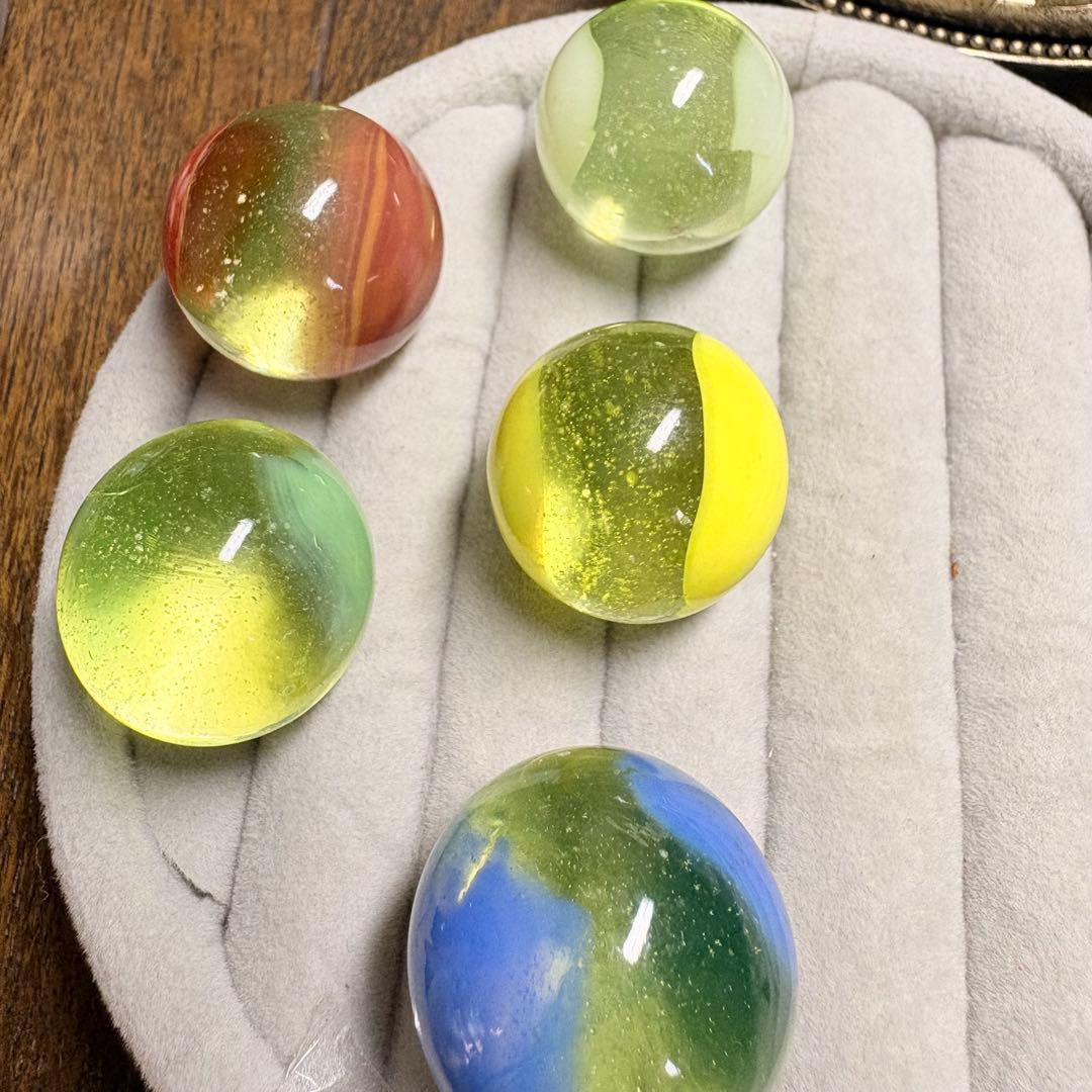 大粒 ウランガラス ビー玉 ディプレッショングラス マーブル 難あり 汚れあり