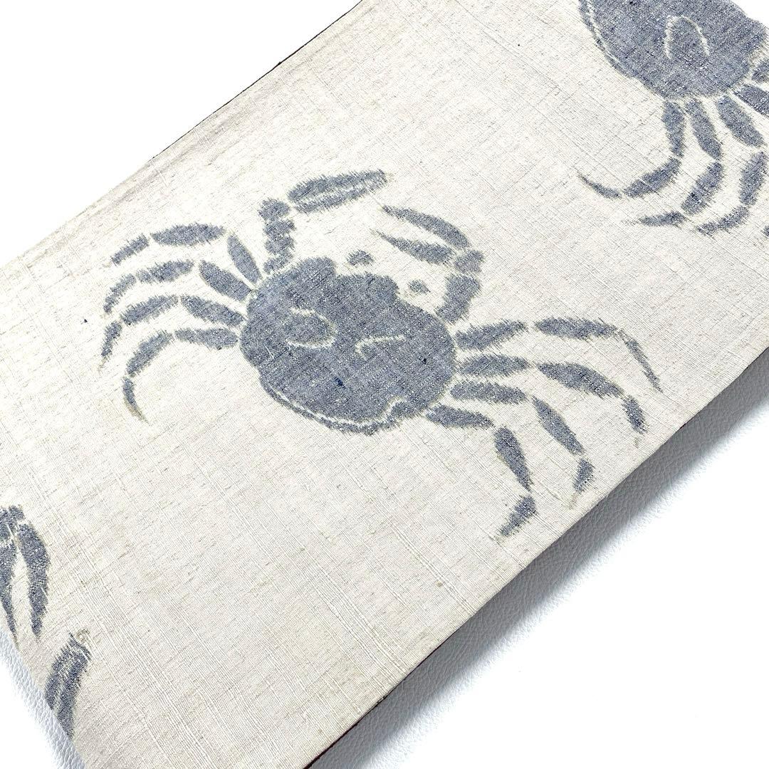 専用帯5890 ●高級 正絹 紬 六通 袋帯 蟹