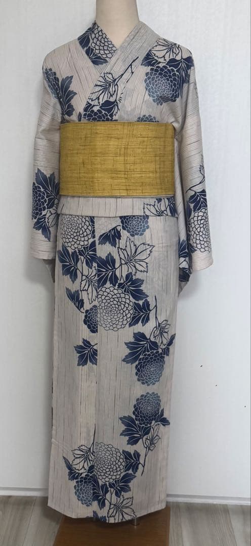 お値引き品！東京本染 ＜源氏物語＞の浴衣とリバーシブル麻の半幅帯セット