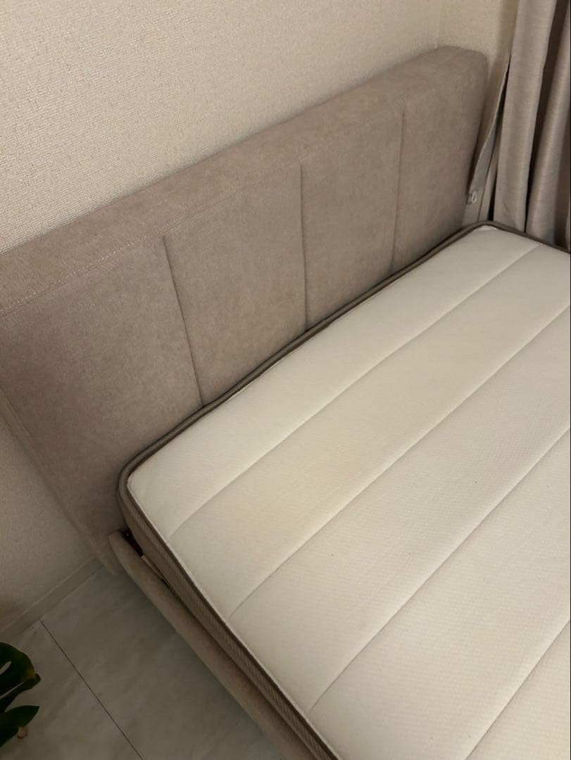 LOWYA ファブリックベッドフレーム Nスリープマットレス　セミダブル　セット