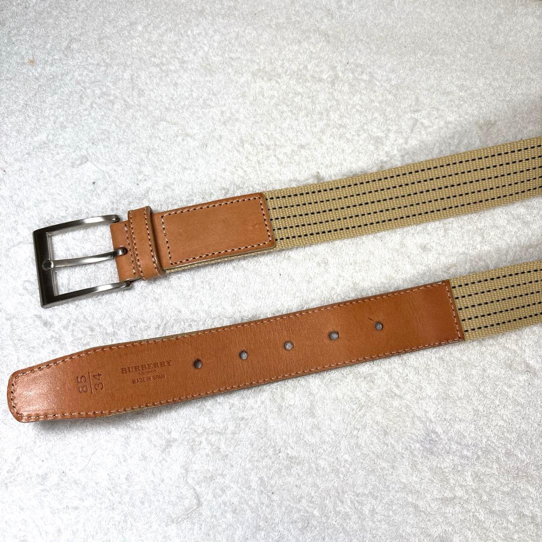 バーバリーロンドン　ベルト　レディース　Burberry レザー　キャンバス　C