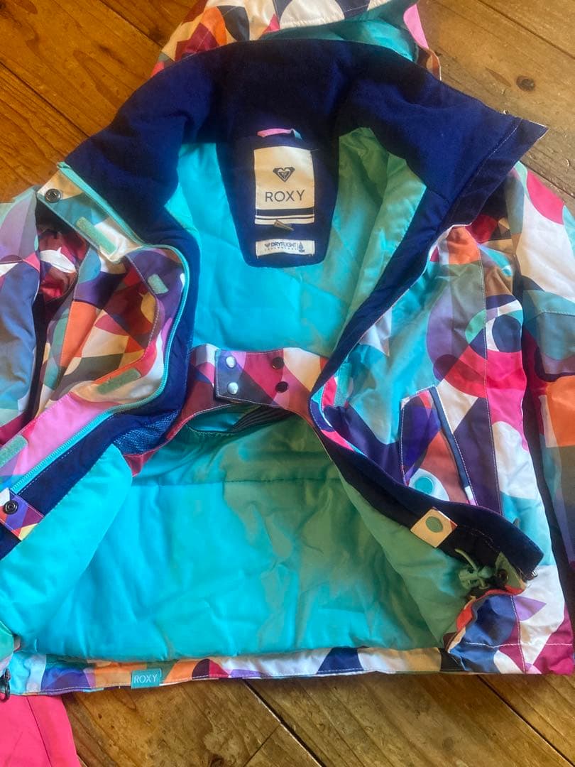 専用ROXY スキーウェア 130 スノボ 上下　腰履きパンツ ピンク系 キッズ