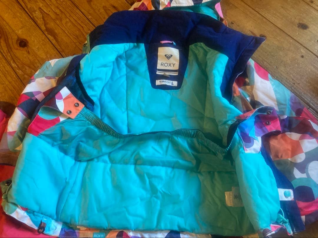 専用ROXY スキーウェア 130 スノボ 上下　腰履きパンツ ピンク系 キッズ
