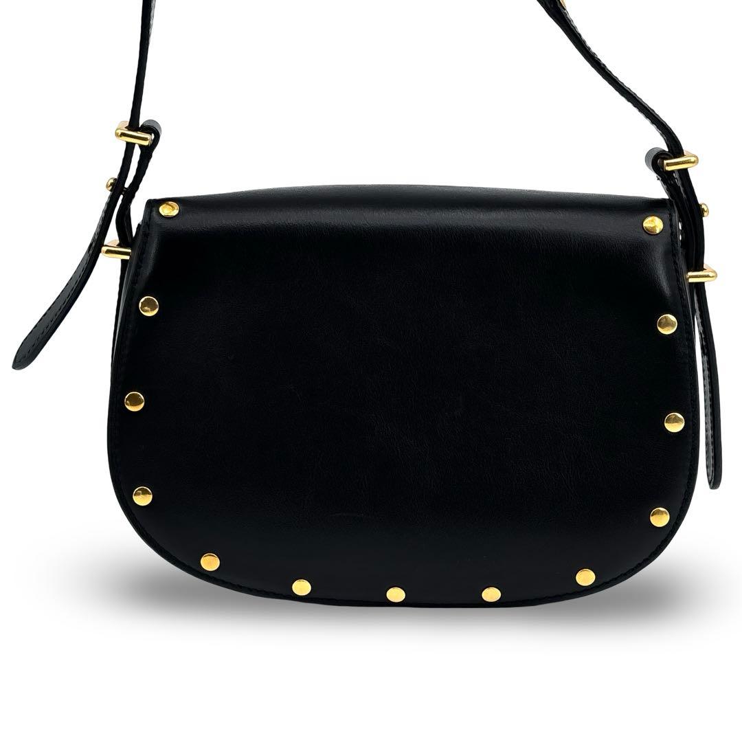 【未使用級】ポロラルフローレン　レザー　サドルバッグ　ID ショルダー　黒