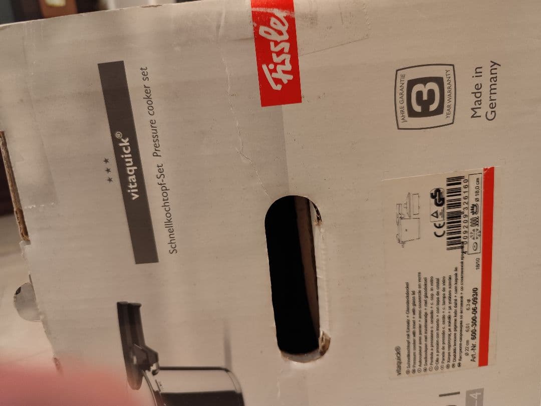 フィスラー Fissler ビタクイック6Lガラス蓋付 スプリング式圧力鍋