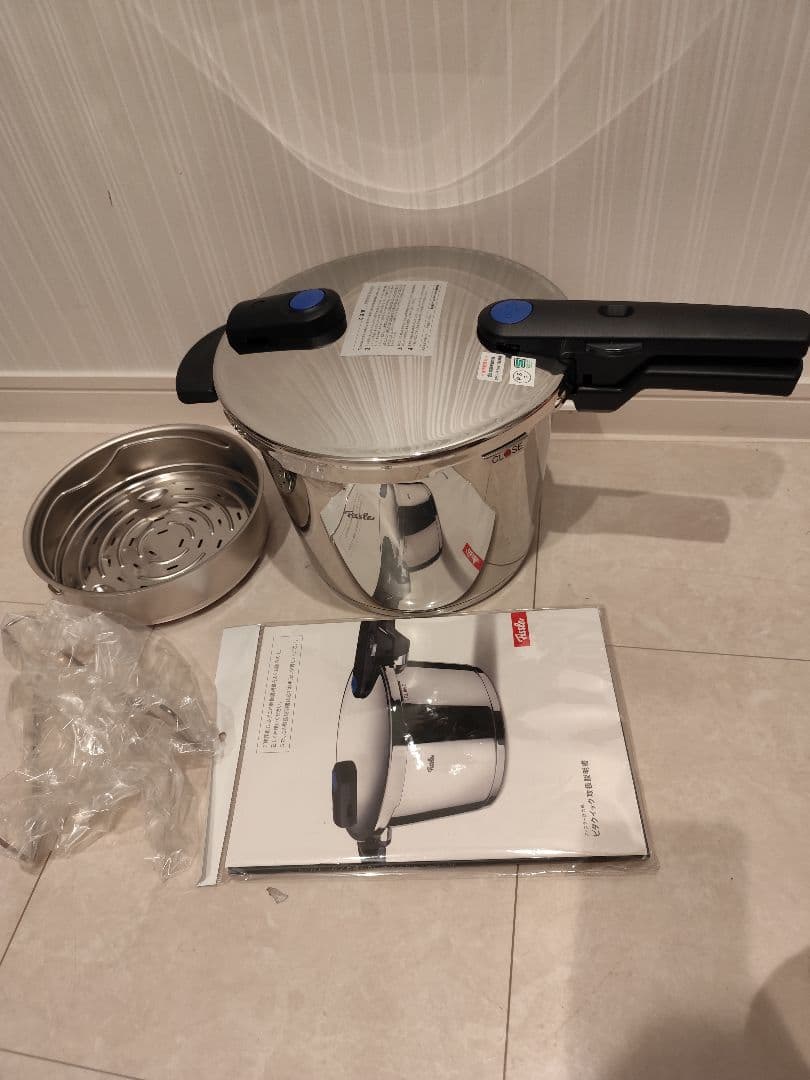 フィスラー Fissler ビタクイック6Lガラス蓋付 スプリング式圧力鍋