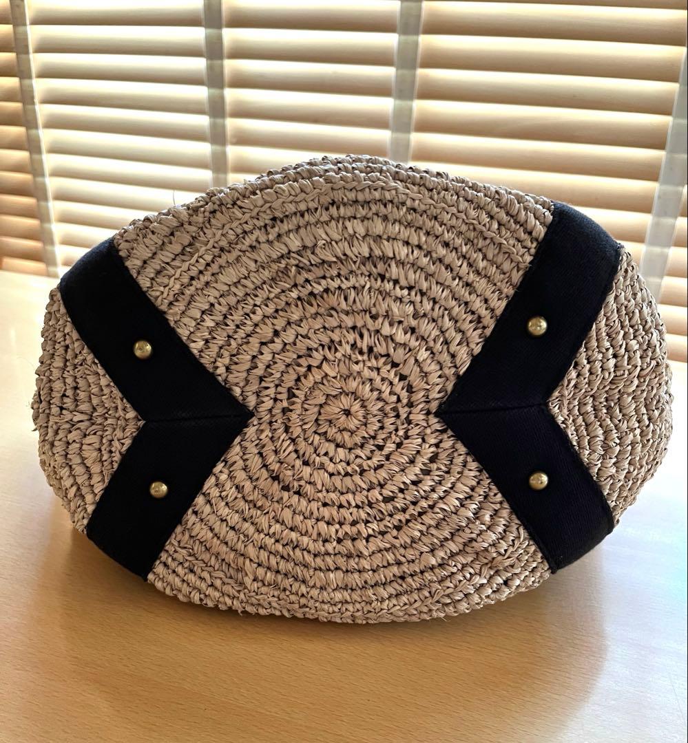 ヴィオラドーロ　かごバック VIOLAd'ORO ラフィア　黒