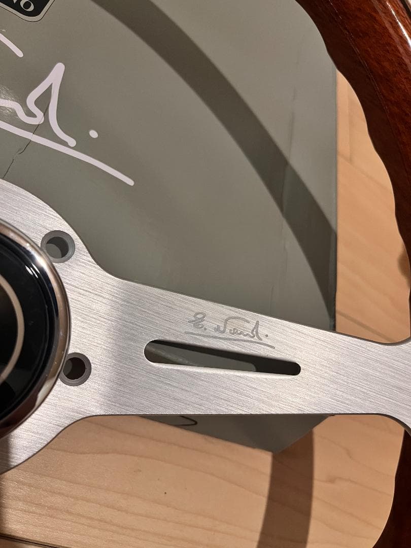 NARDI　ステアリング ウッド調/黒色線/シルバー　350mm