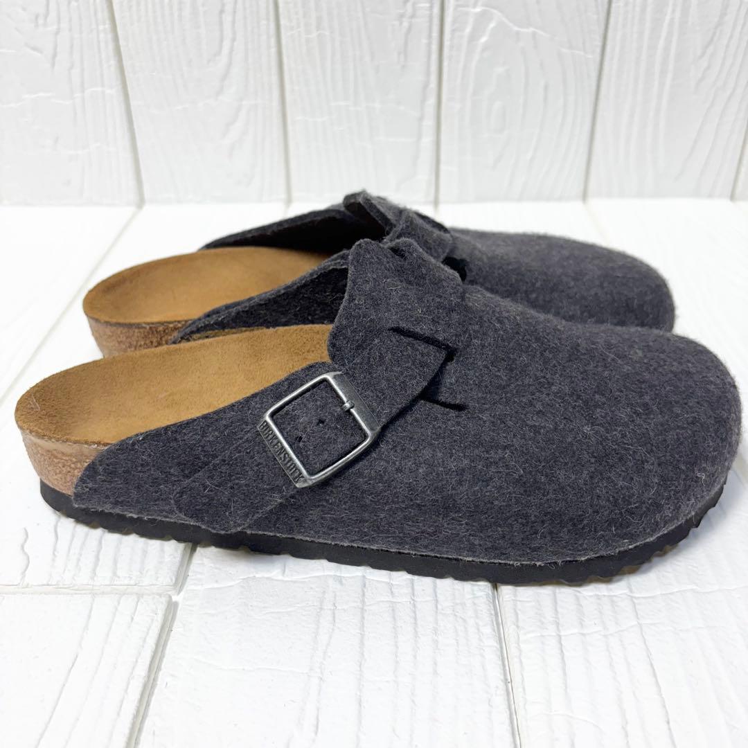 美品 ビルケンシュトック ボストン フェルト 37 24cm グレー