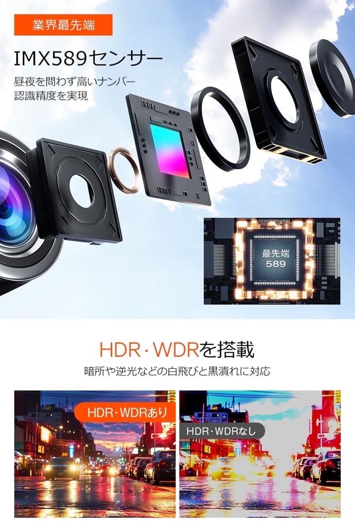 未開封 ドライブレコーダー ミラー型 前後カメラ 12インチ超大画面 4K