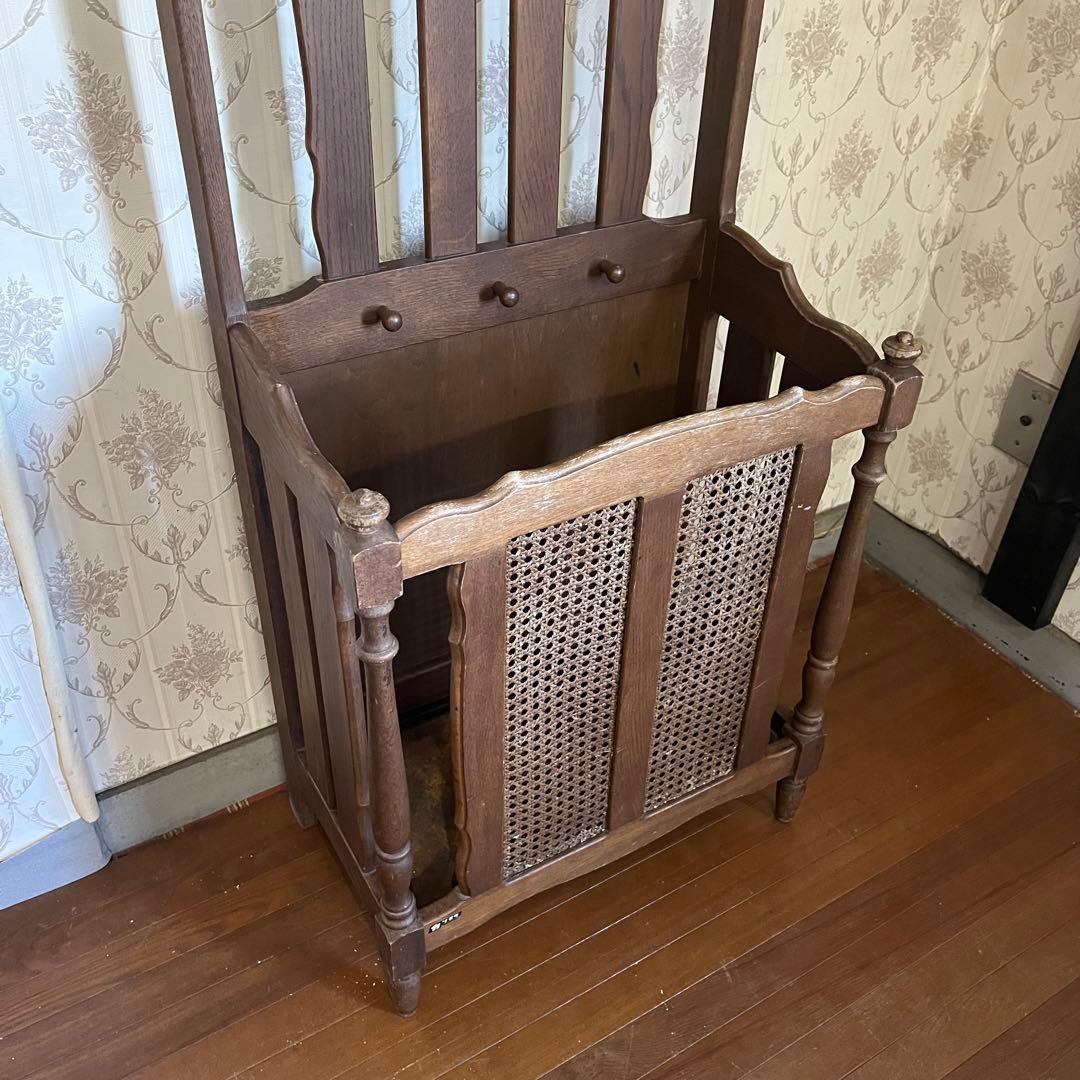 【アンティーク】昭和レトロ オールドカリモク 傘立て アンブレラスタンド 古道具