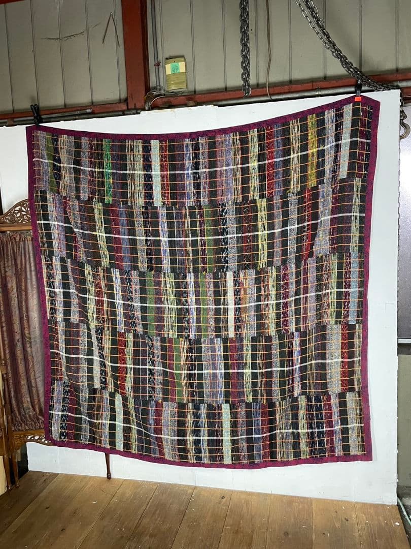 Japan antique 裂織 古布 ラグ カーペット こたつ上掛け 布団