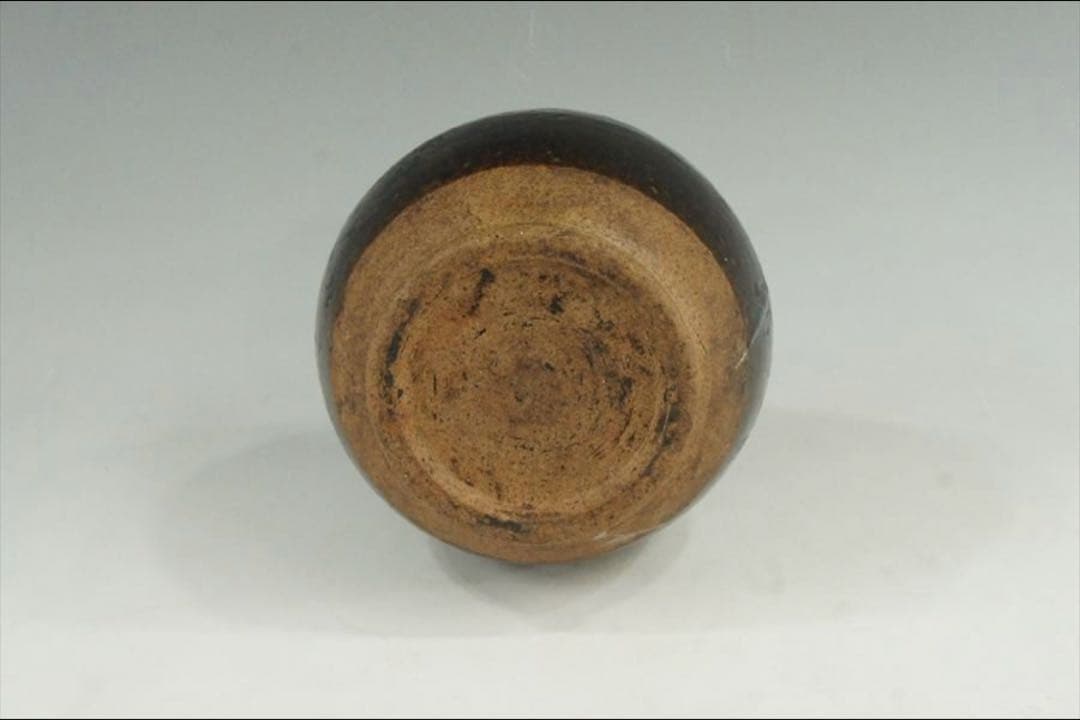 花器 古唐津 武雄系 素麺手 黒釉 茶道具 懐石 茶道 徳利 花入 骨董 古美術