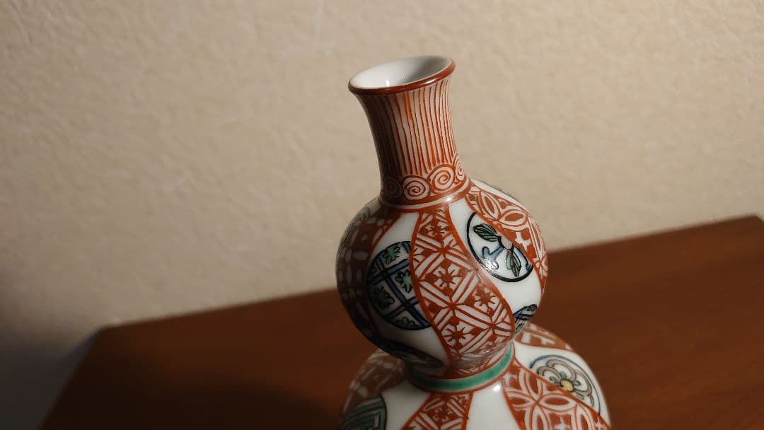 古九谷　九谷焼　赤絵　江戸期　徳利　花入　蔵出し　1客