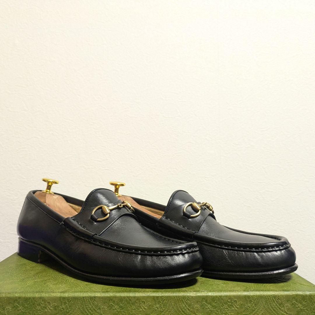美品　GUCCI　ホースビットローファー　ヴィンテージ　黒　金　37 1/2C