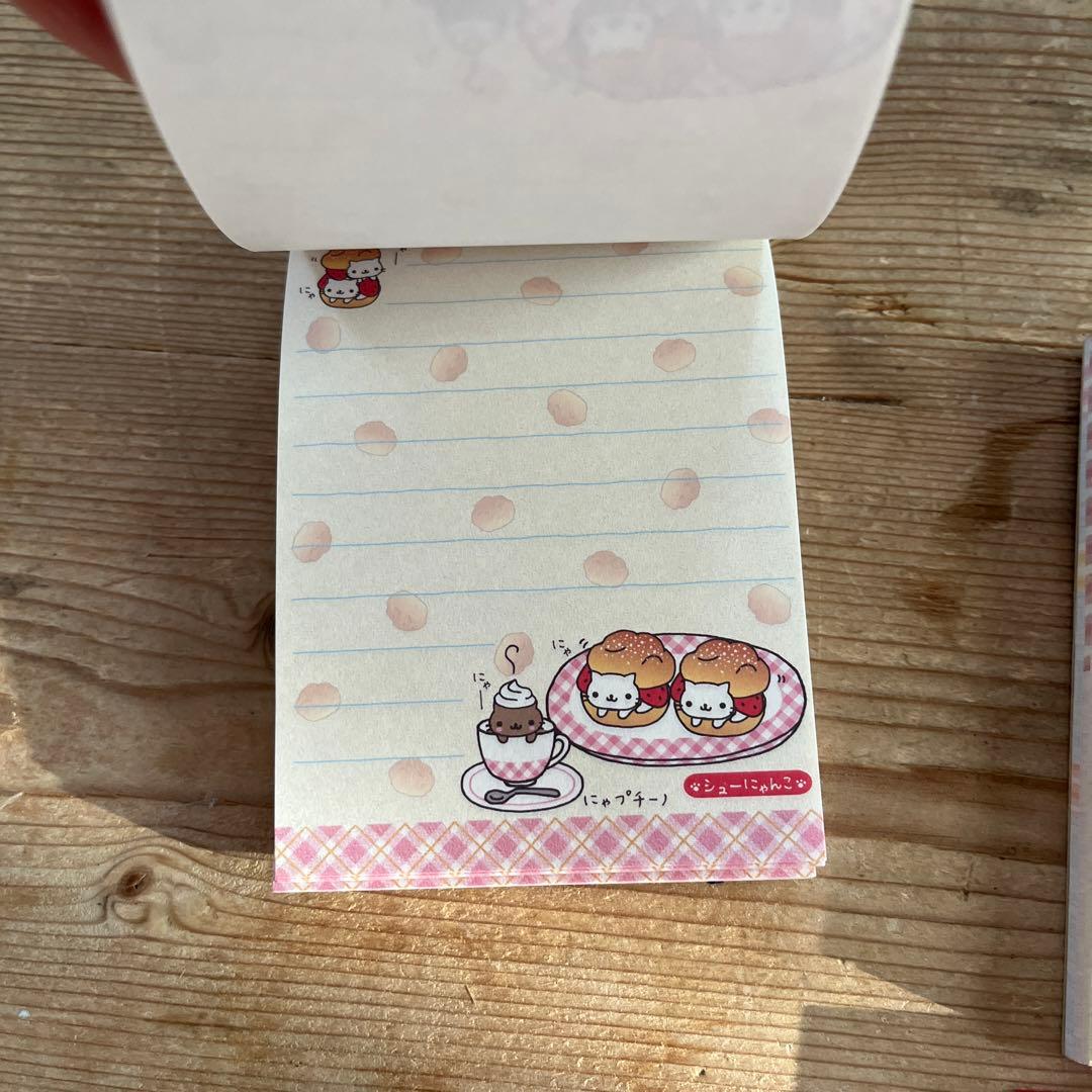 平成レトロ　にゃんにゃんにゃんこ　にゃんこカフェ　ミニメモ帳　4点セット