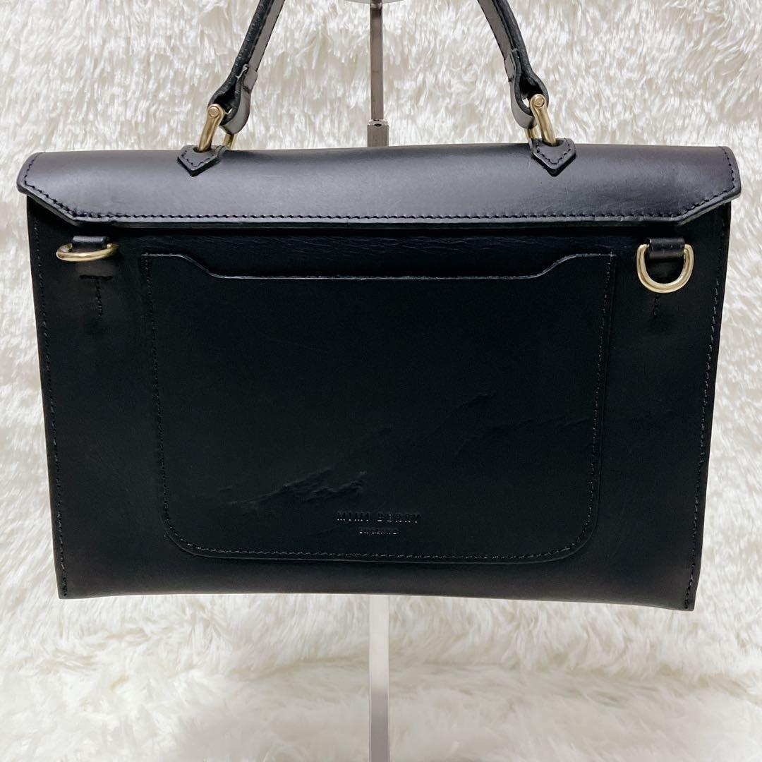 ミミベリー へべ 2way ショルダーバッグ レザー ブラック ターンロック