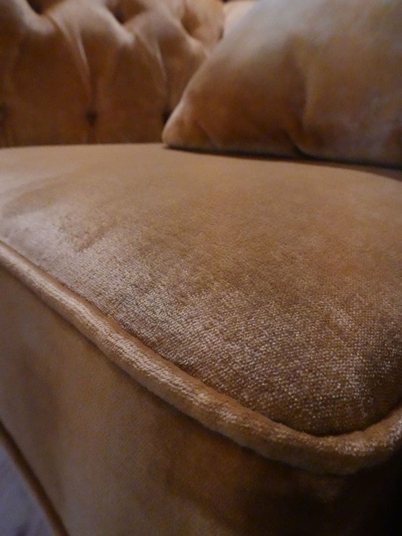 ベルベット イエロー 1人掛けソファ ※送料別