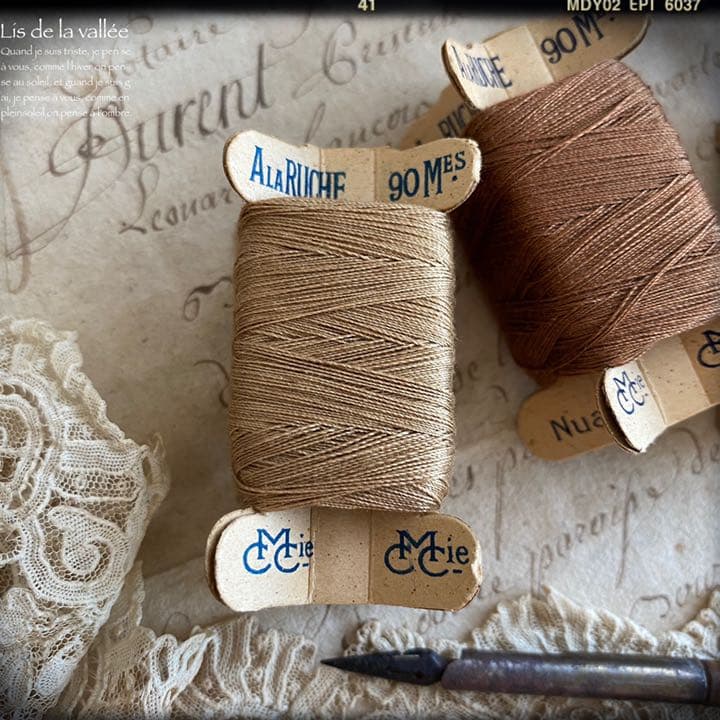 フランスアンティーク 立体糸巻き 3こセット.。.:⋈*