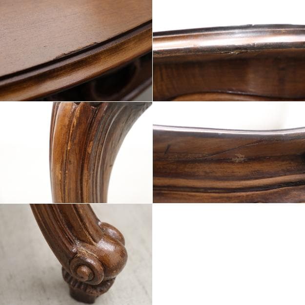 ヴィンテージ クラシカル オーバル センターテーブル サイドテーブル 1 猫脚