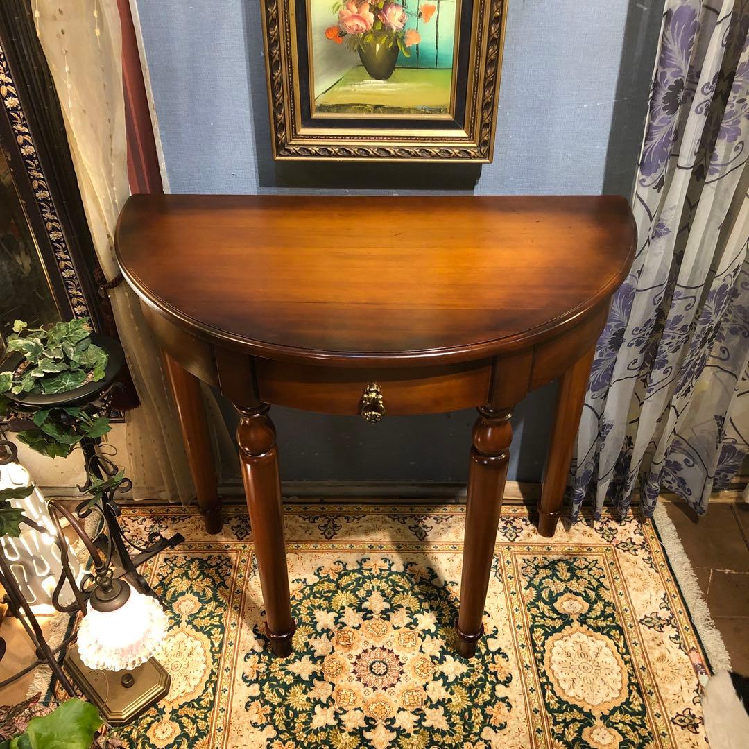 MMsale ヴィンテージ ハーフラウンドアクセントコンソールキャビネット