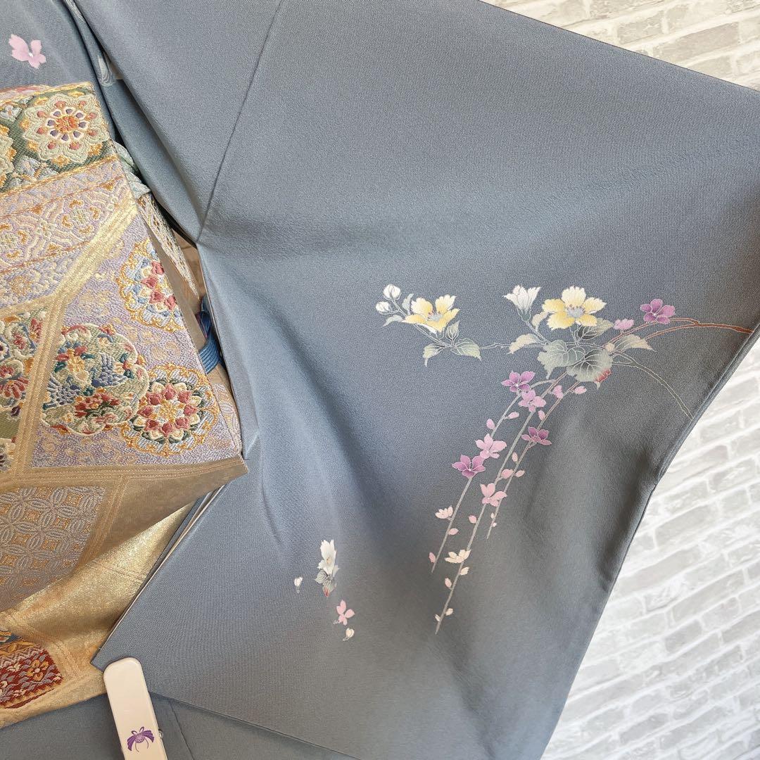 訪問着　フルセット　枝垂れ桜　上品な控えめ　華々　着物　付け下げ　Q1