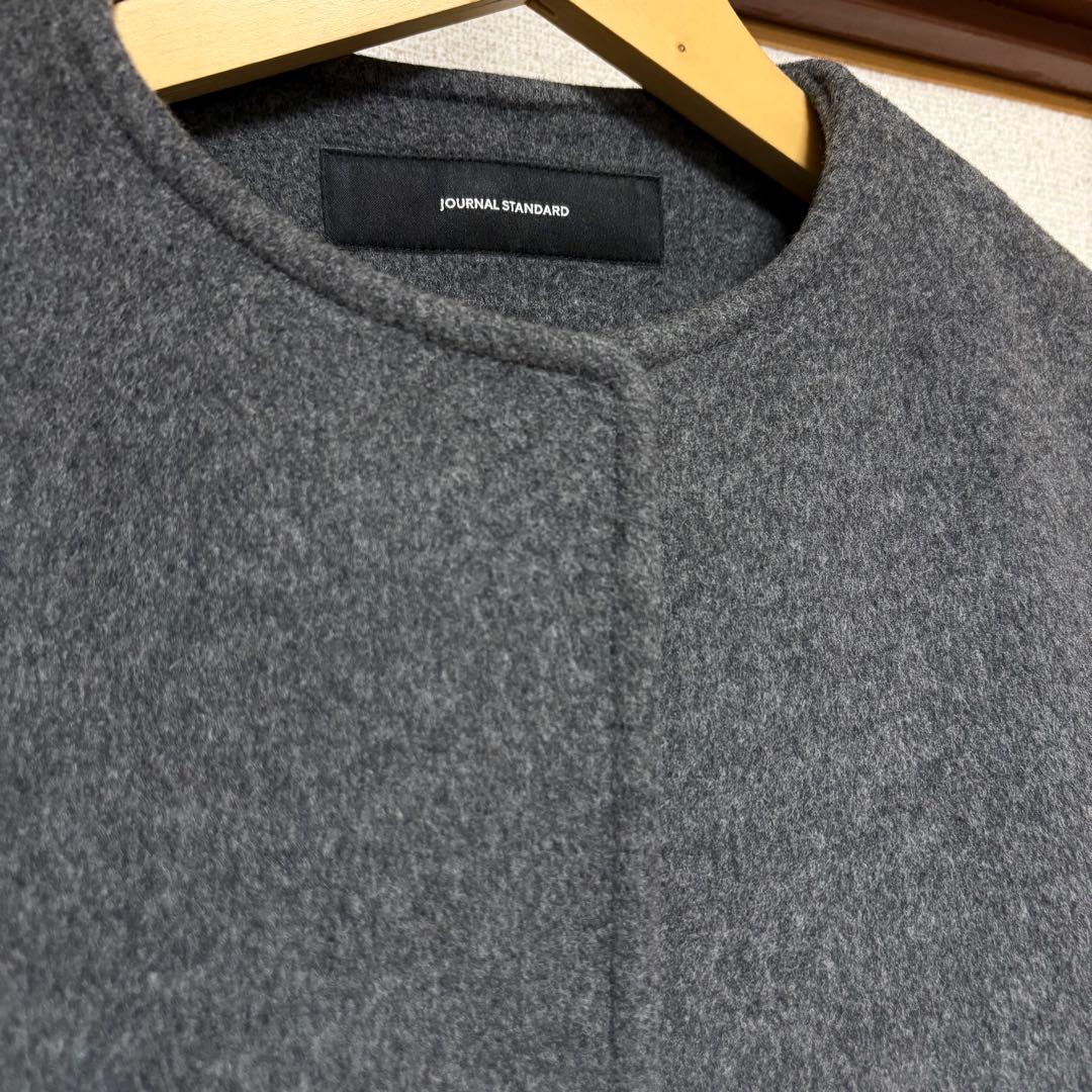 JOURNALSTANDARDスーパー140ビーバーノーカラーショートコート
