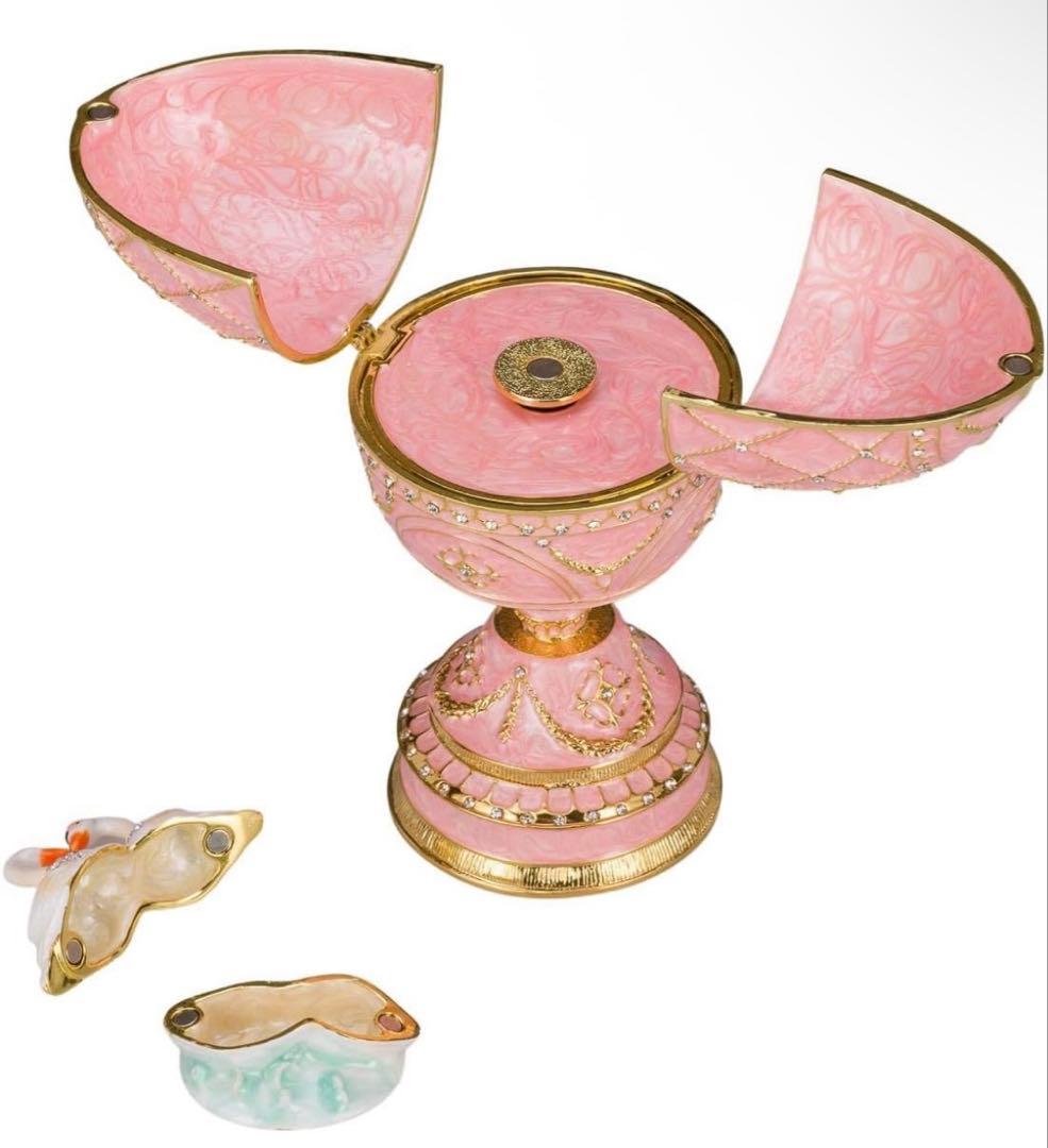 ファベルジェ インペリアルイースターエッグ風 オルゴール 白鳥 (17cm)