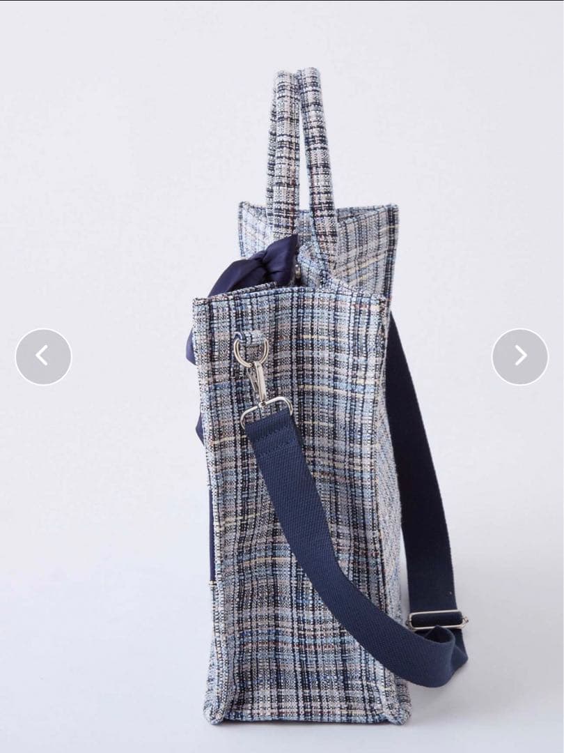 NICE CLAUP LouLoumei チェック柄ツイードトートバッグ