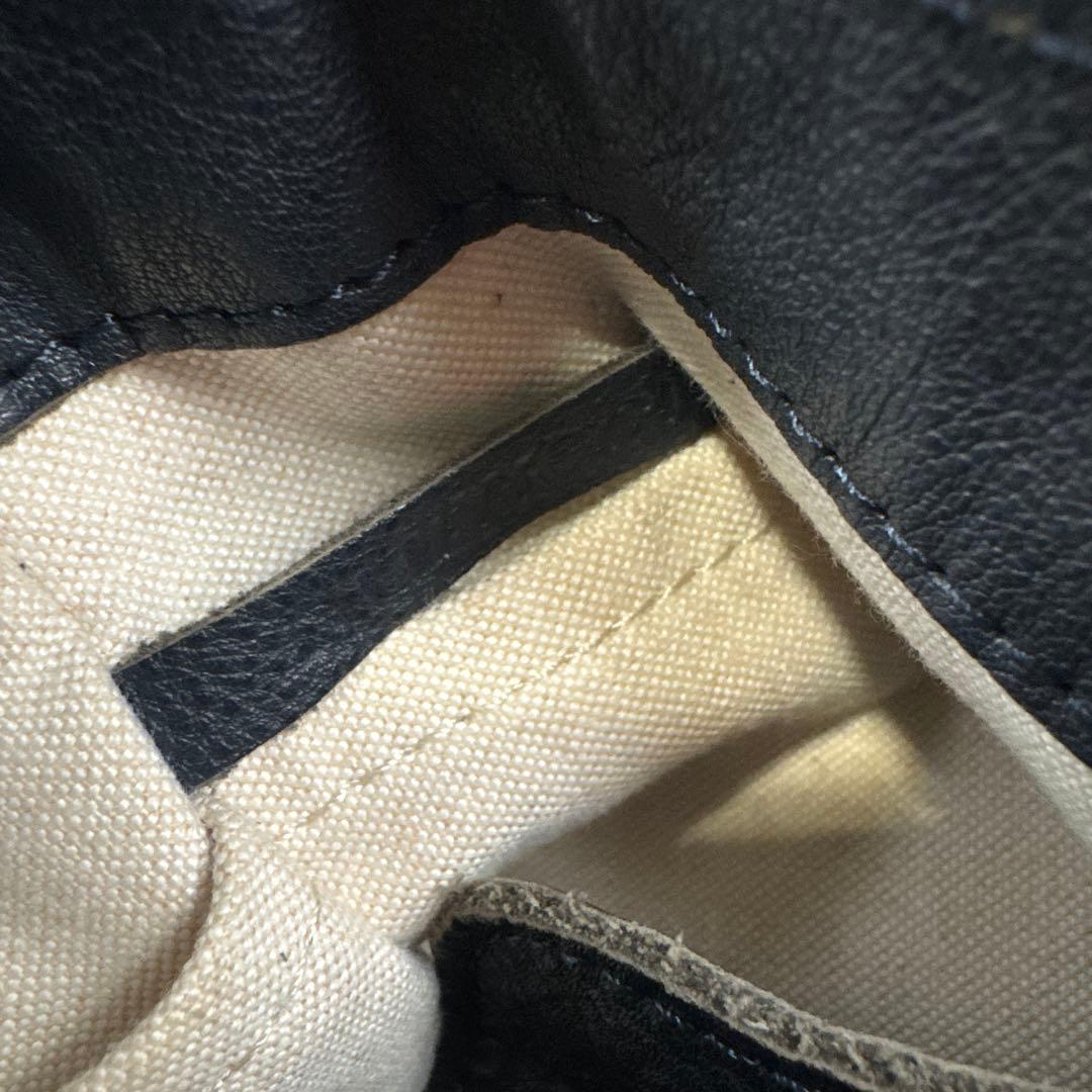 numeri ヌメリ 田村晃輔 本革 レザー 舟形 ショルダー ハンドバッグ 紺