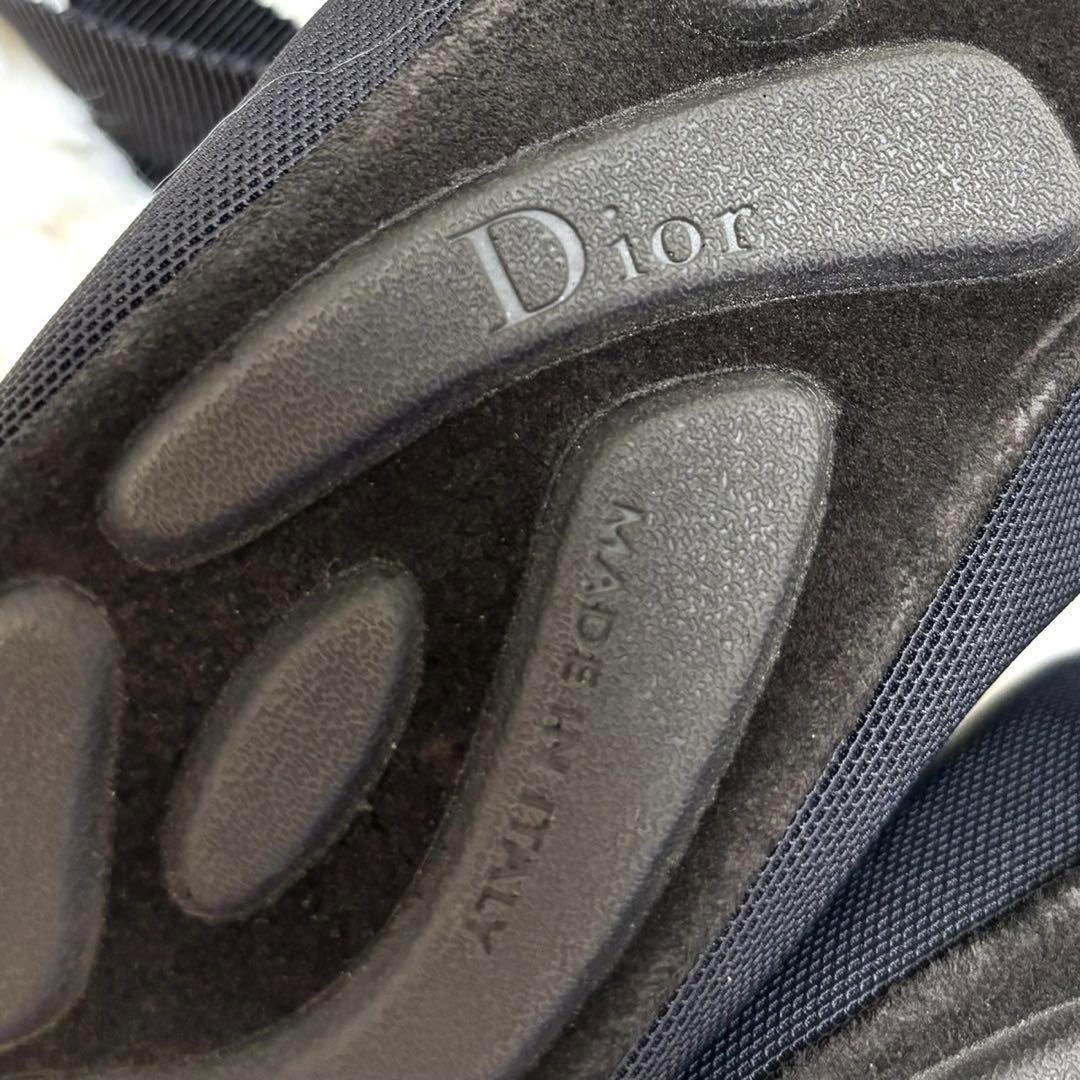 【新品同様】ディオール 　ロゴデザイン　リボン バレエ シューズ ブラック