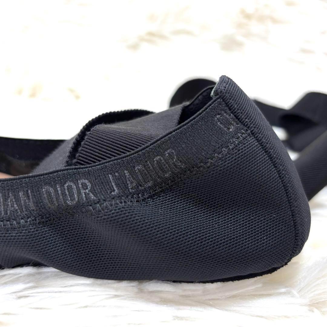 【新品同様】ディオール 　ロゴデザイン　リボン バレエ シューズ ブラック