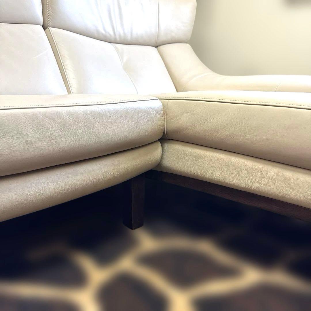 【美品】定価65万円 カリモク 本革ソファ ZU46 2点セット 高級家具